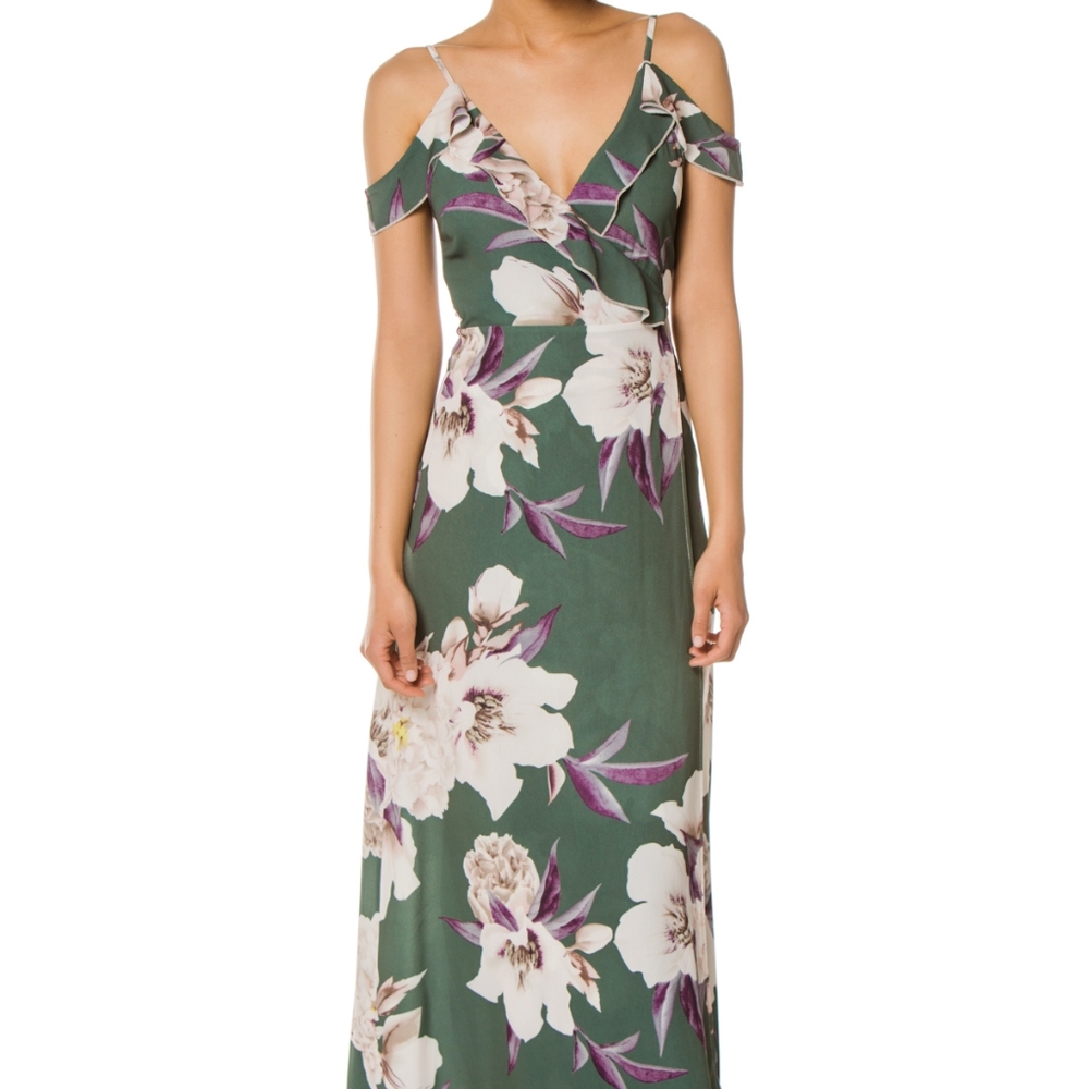 Haute Rogue designer floral wrap dress